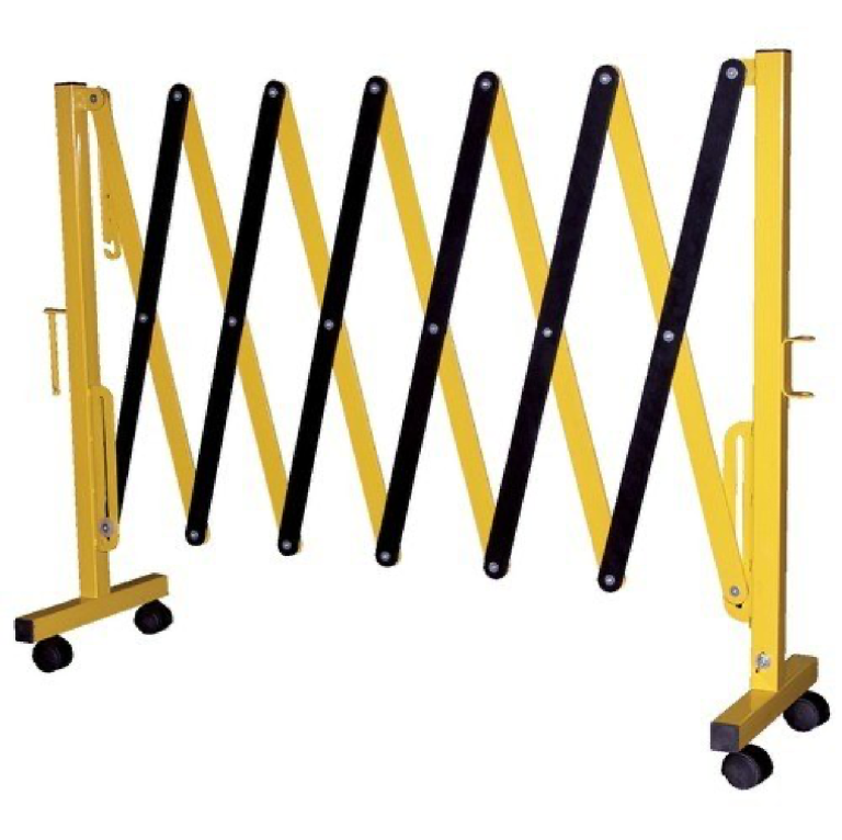 Collapsible Road Barrier 3800 × 300 × 1000 mm | Folding Steel/Aluminium Expandable Safety Barricade with Reflective Strips